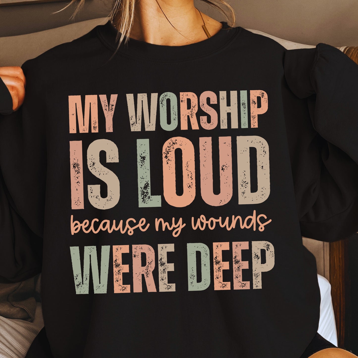 My Worship is Loud PNG Bundle | Distressed Boho Christian Worship Design | Faith Sublimation Download