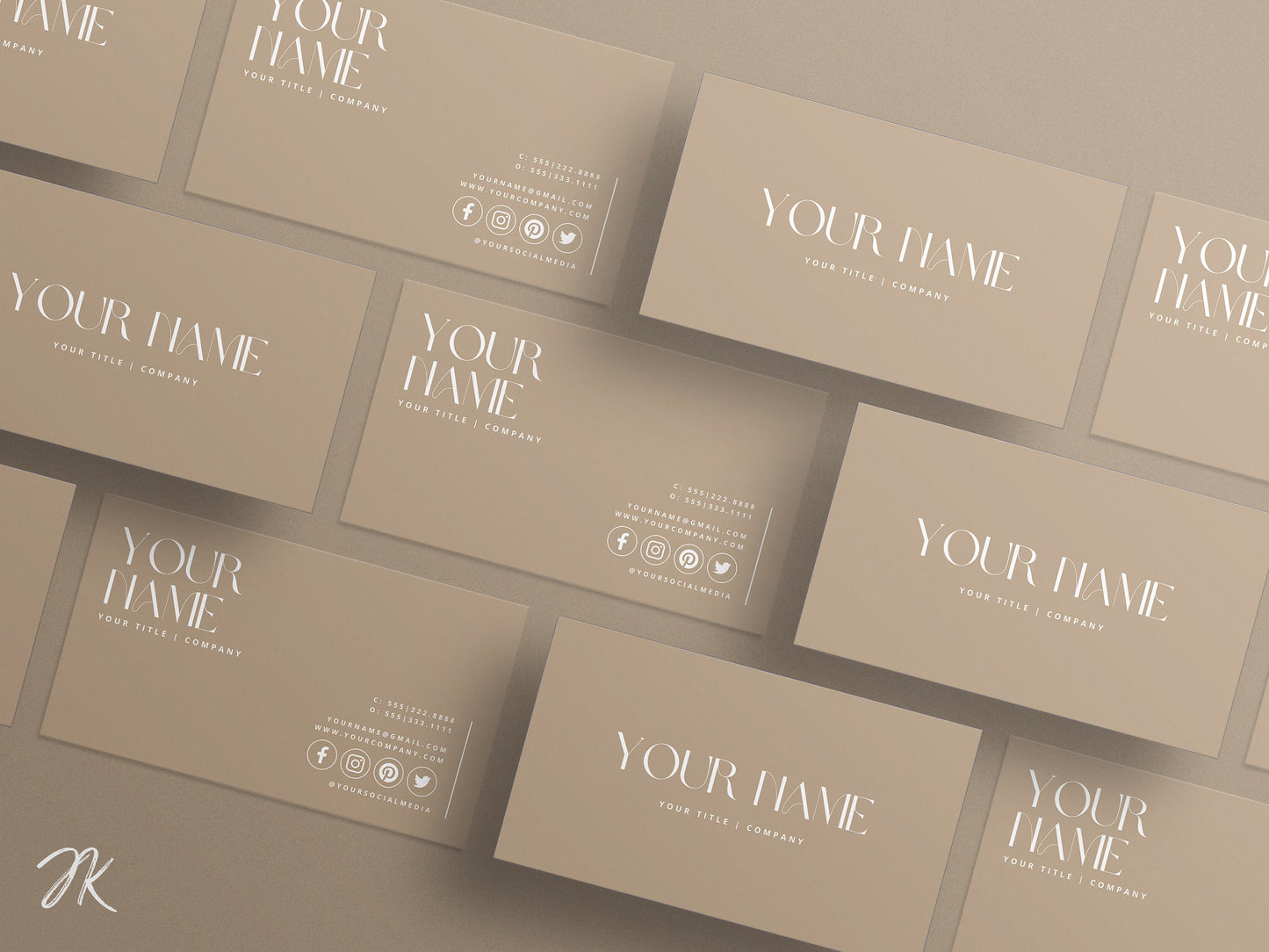 Boho Business Card DIY Canva Template | Printable Card | Beige Small Business | Business Branding | Minimal Business Card | INSTANT DOWNLOAD