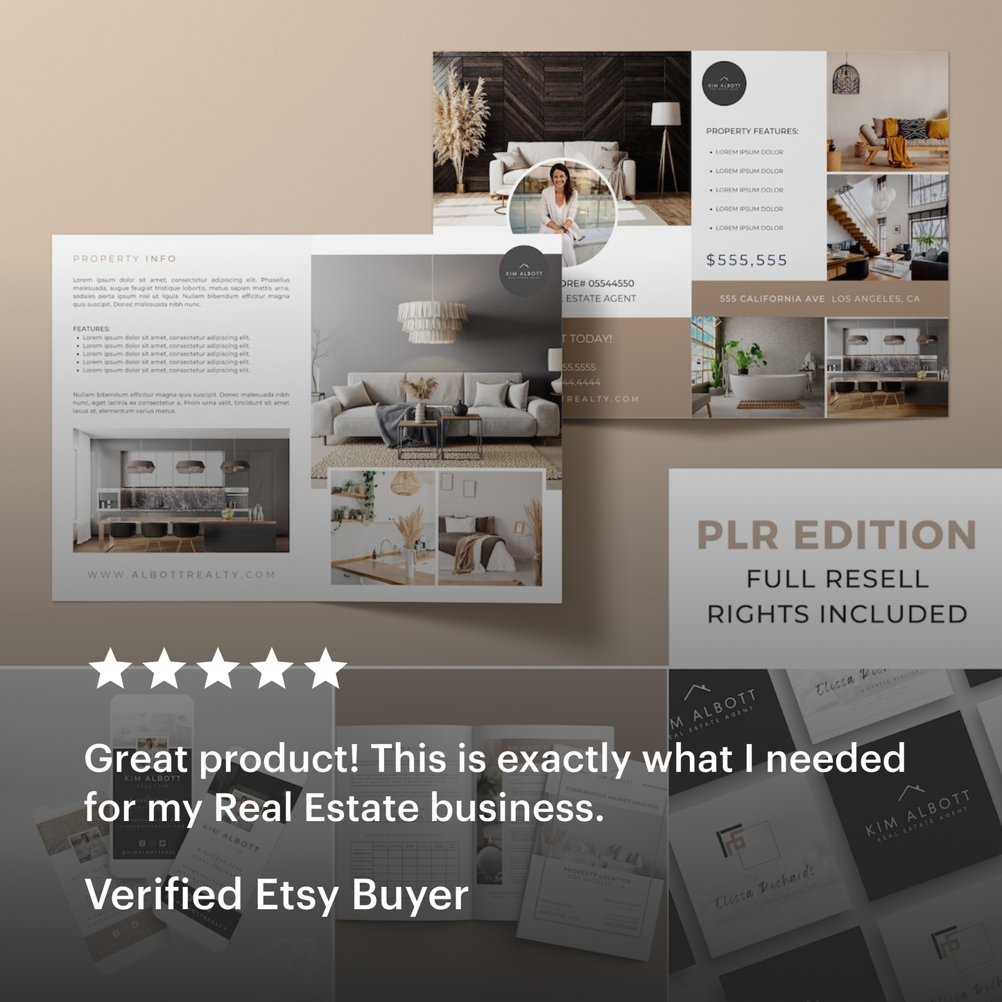 PLR/MRR Luxury Modern Real Estate Marketing Templates PLR Bundle for Realtors