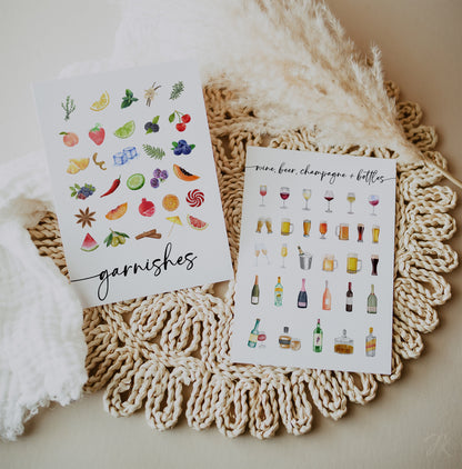 BLACK Signature Cocktail Sign | Bar Menu Template | Modern Drink Menu | Editable Boho Style Wedding | Non Alcoholic Beverages Menu DIY