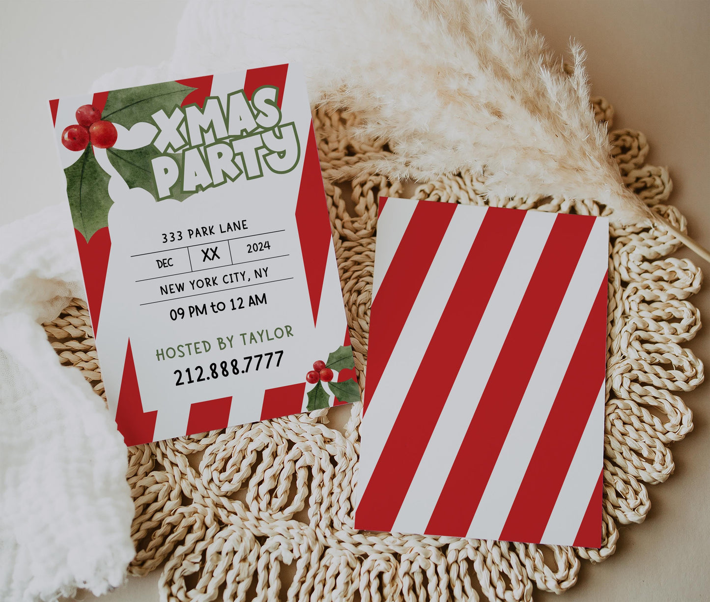 Christmas Party Invite Bundle | Red and Green Holiday Cards | Festive Canva Pro | Modern Party Invitation Suite | DIGITAL DOWNLOAD | 5 x 7 IN