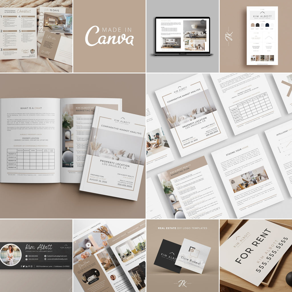 PLR Real Estate Marketing Templates: Canva Branding Bundle