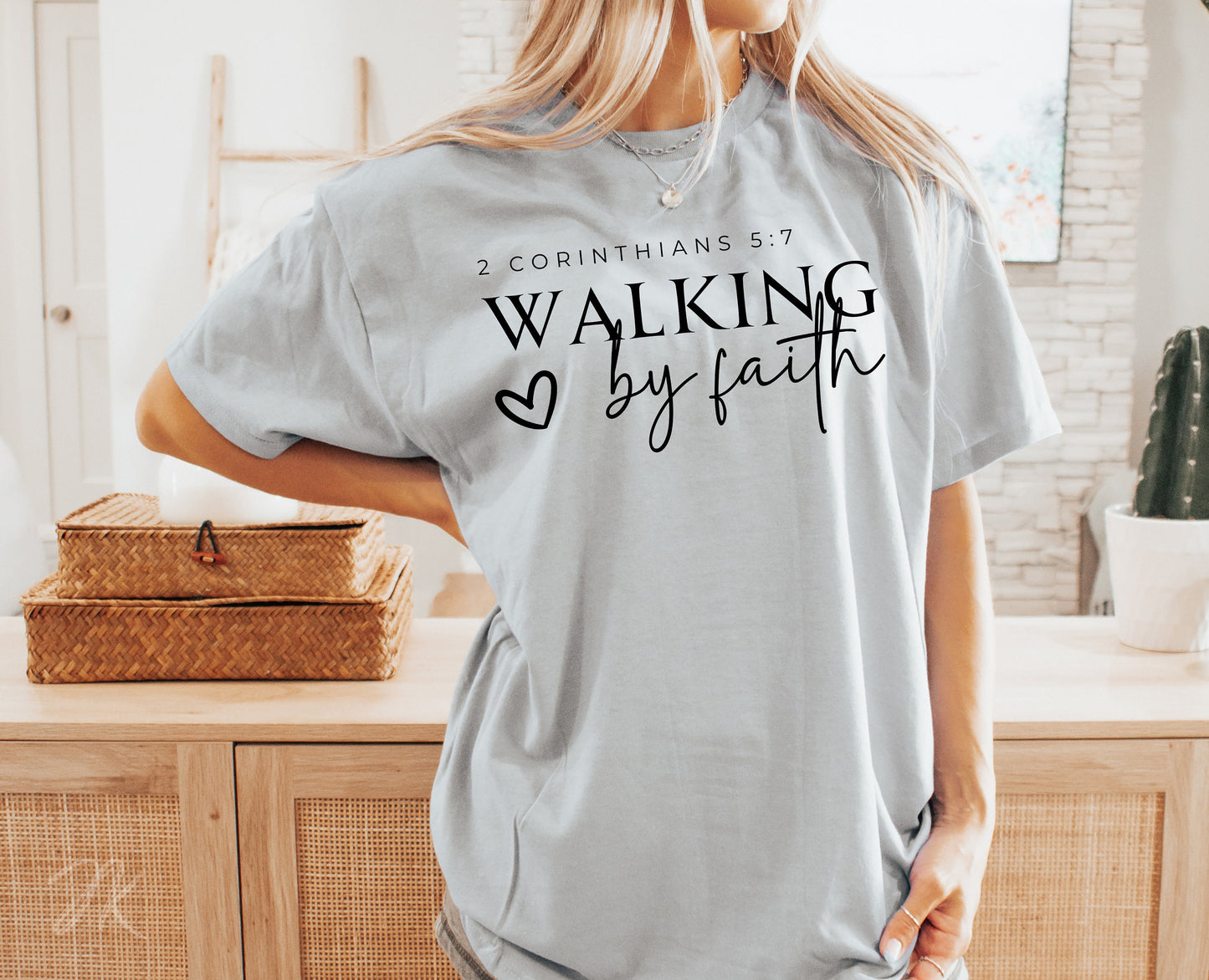 Walk by Faith Not by Sight PNG | Christian Sublimation Design | Shirt Sleeve Design | Bible Verse Shirt | Cricut File | DIY Christian Gift