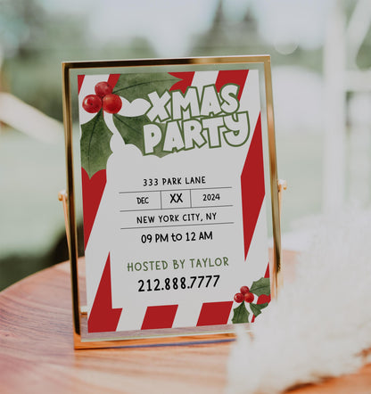 Christmas Party Invite Bundle | Red and Green Holiday Cards | Festive Canva Pro | Modern Party Invitation Suite | DIGITAL DOWNLOAD | 5 x 7 IN