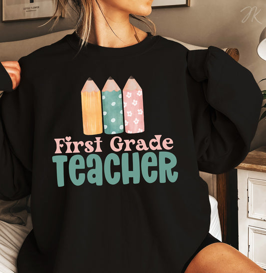 Coquette First Grade Teacher PNG | Boho Teacher Sublimation | Aesthetic Shirt | Cricut Cut File | Gift for Teacher | 1st Grade PNG | Digital
