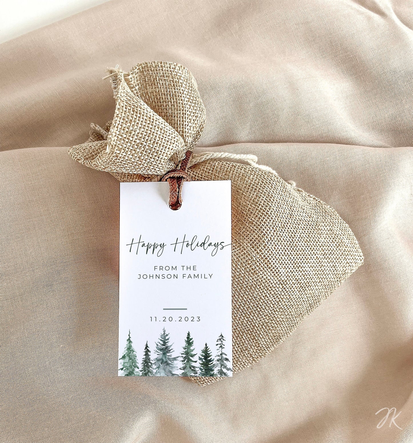 Happy Holidays Tags Bundle | DIY Christmas Tag | Editable Printable Christmas Gift Tag | Boho Tags Bundle Winter Family | INSTANT DOWNLOAD