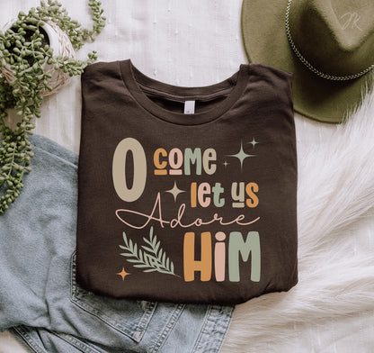 O Come Let Us Adore Him SVG PNG | Christmas Png | Christian Designs | Boho Christmas | Boho Designs | POD Commercial Use | Digital Download