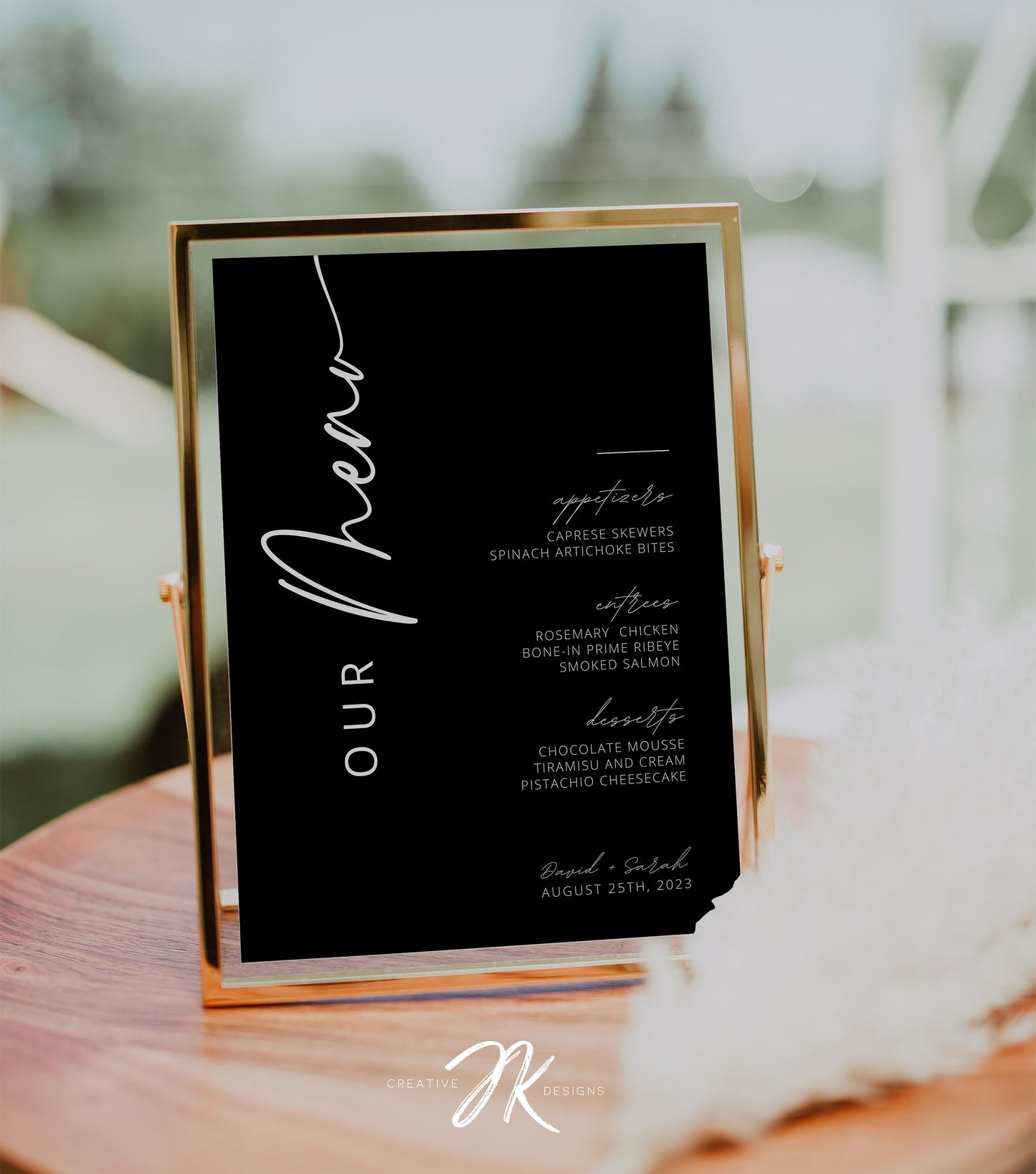 Minimalist Our Wedding Menu and Drinks Set | Modern Wedding Stationery Bundle | Editable Canva Template | Printable Reception Decor DIY Card