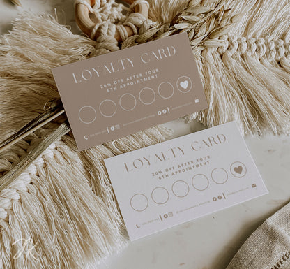 Boho Loyalty Card Bundle, Beauty Referral, Lash Business Card, Salon Loyalty Cards, Beige Loyalty Card, Loyalty Punch Card, Vip Rewards Card