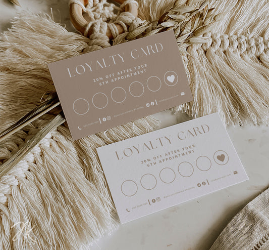 Boho Loyalty Card Bundle, Beauty Referral, Lash Business Card, Salon Loyalty Cards, Beige Loyalty Card, Loyalty Punch Card, Vip Rewards Card