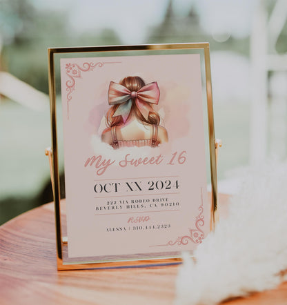 Editable Sweet 16 Party Invitation Bundle | Elegant 16th Birthday Party Invite | Editable Sweet Sixteen Bday Celebration | My Birthday Era