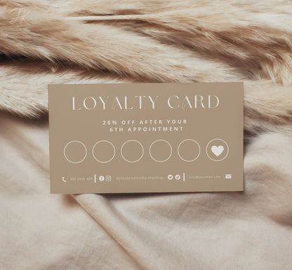 Boho Loyalty Card Bundle, Beauty Referral, Lash Business Card, Salon Loyalty Cards, Beige Loyalty Card, Loyalty Punch Card, Vip Rewards Card