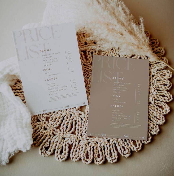 Boho Business Vol.2 Bundle | All-in-One Small Business Boho Canva Templates, DIY Cards, Price List, Logos and Gift Certificates | Boho Beige