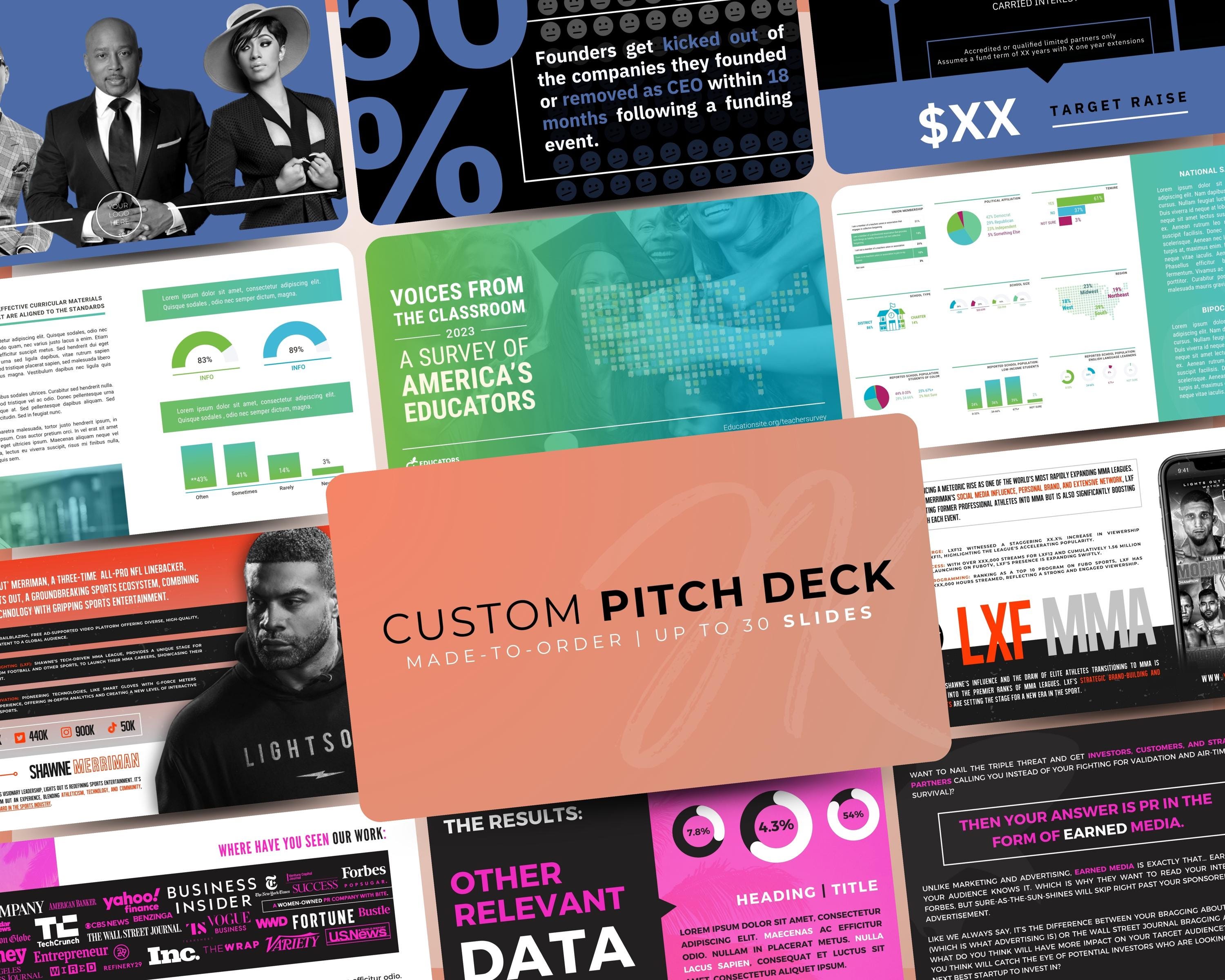 Custom Pitch Deck Design | Investor and Startup Presentation (PDF & Canva Link) | Up to 30 Slides