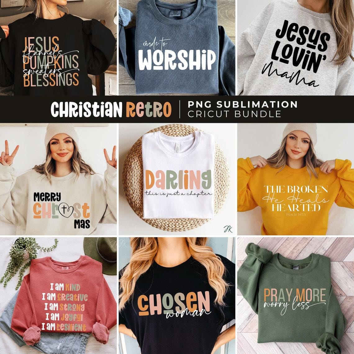 Sublimation Mega Bundle for 2025 | 3000+ Value | Christian, Mama, Boho, Seasonal, Motivational, Holiday PNGs | Commercial Use POD Allowed