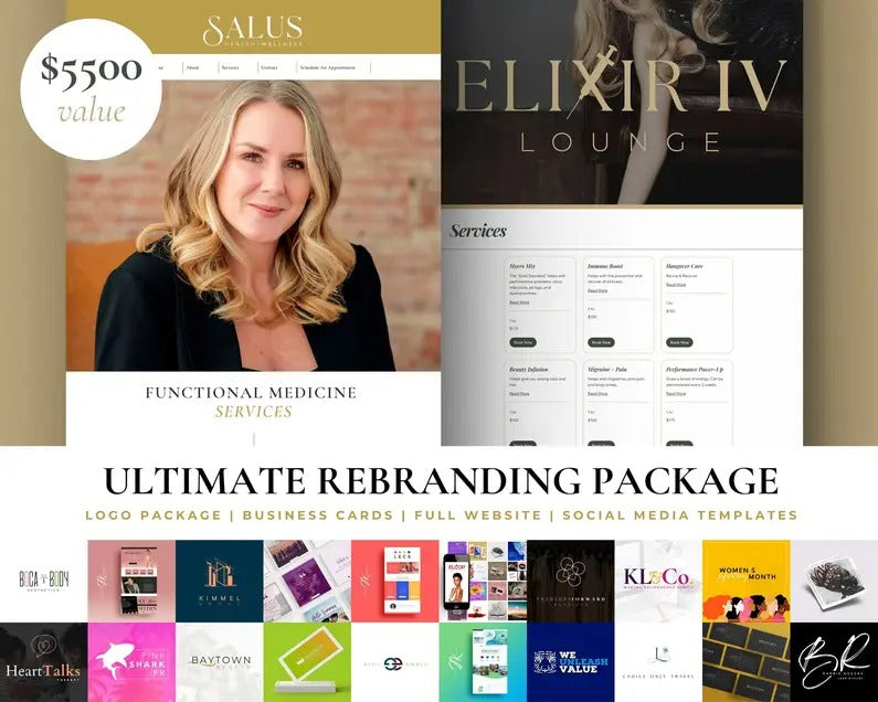 CUSTOM Logo, Business Cards, Social Media and Full Website Branding/Rebranding Package | Entrepreneurs, Realtors, Salon Owners, and More